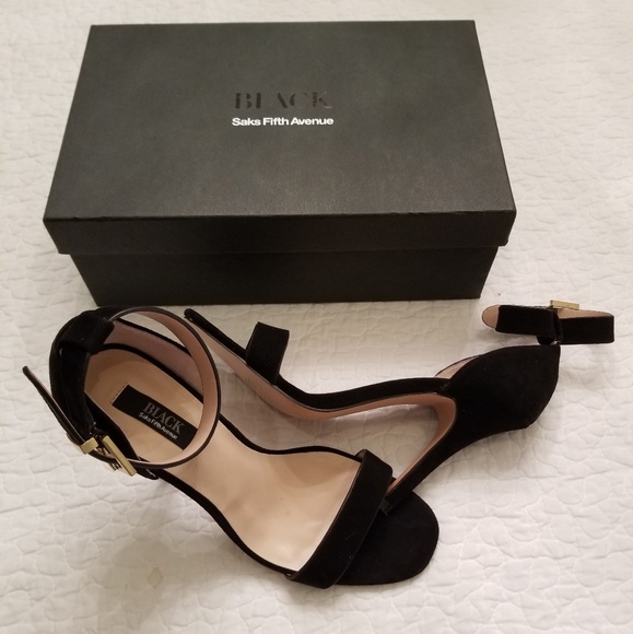 Saks Fifth Avenue Black high heel sandals - Picture 7 of 8